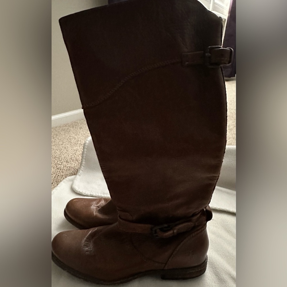 Frye cognac riding boots Size 9